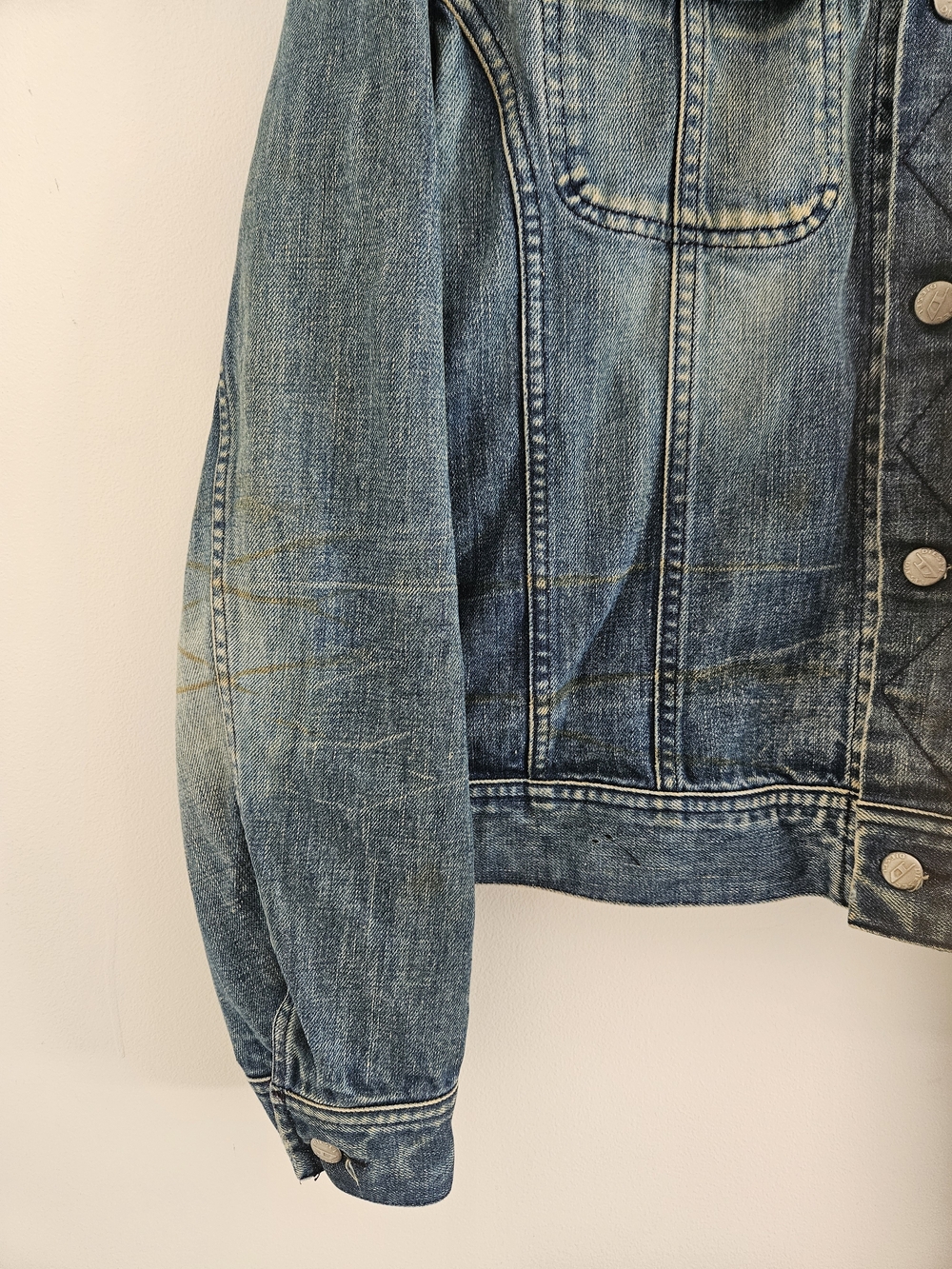 Vintage Diesel Denim Jacket Mens Large Distressed Design Made In Italy Y2K - Picture 3 of 8
